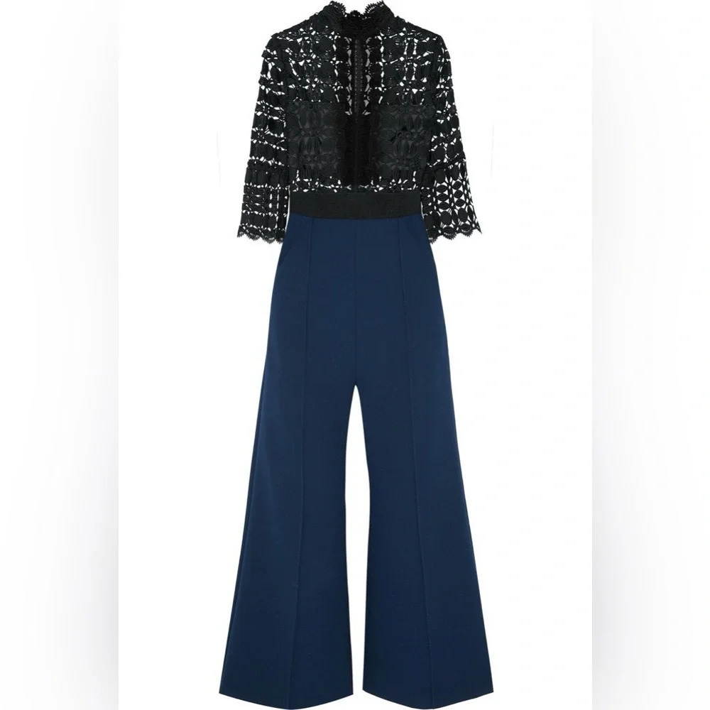 Self-Portrait Lace Pattern mock neck jumpsuit Size: 2